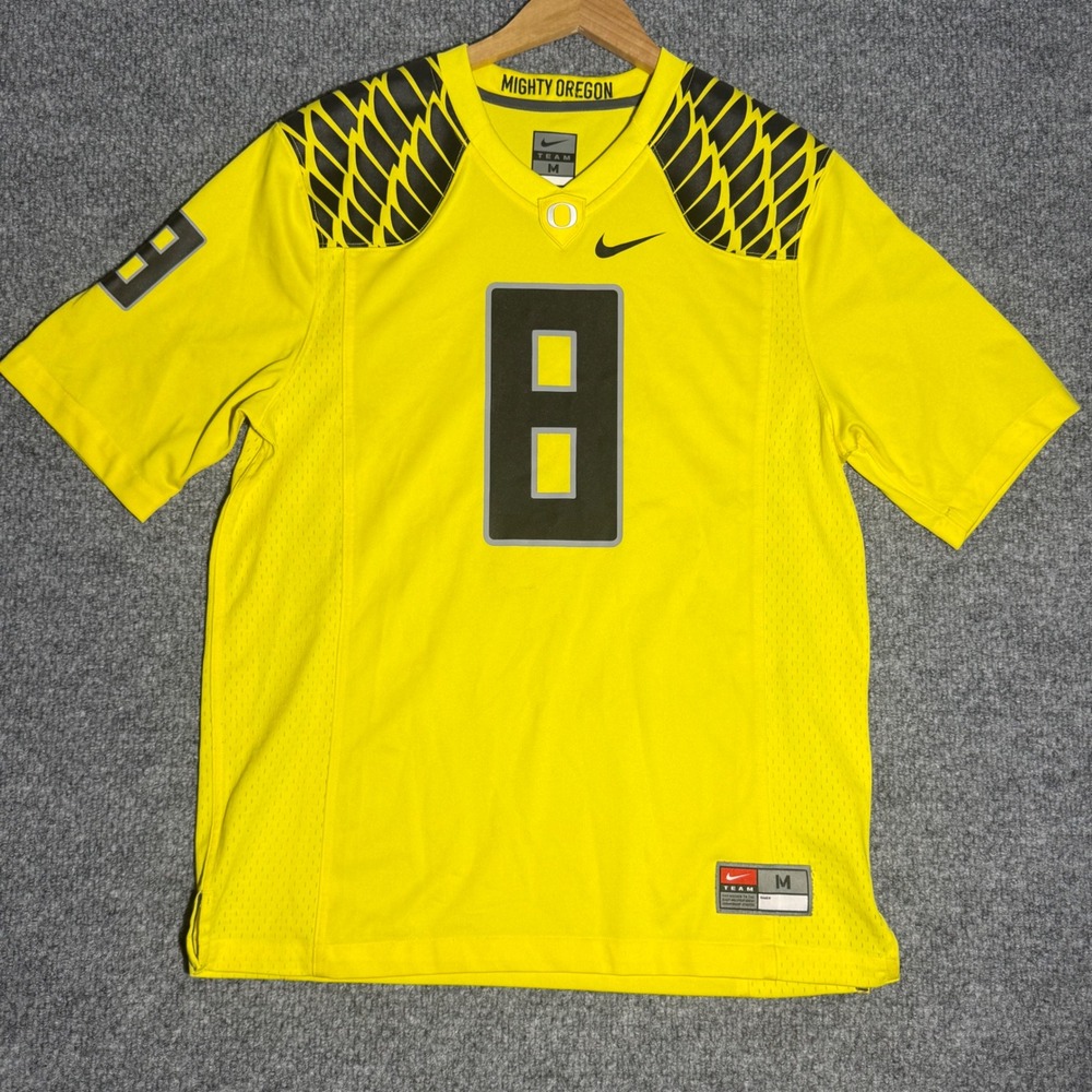 Nike Oregon Ducks Marcus Mariota #8 Football Jersey NCAA Yellow Mens Size Medium